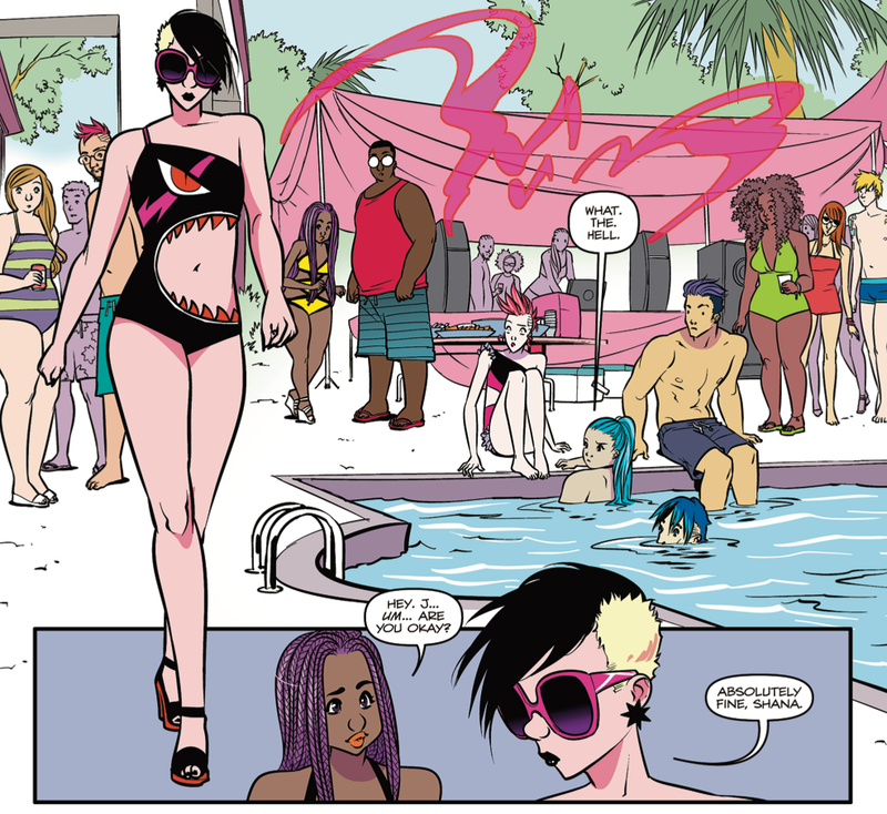 Illustration for article titled Jem And The Holograms warms the winter with a January pool party